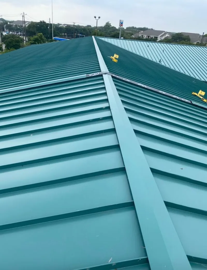 Green commercial metal roof ridge and valley for Metal Roof Repair in Fountain Hills
